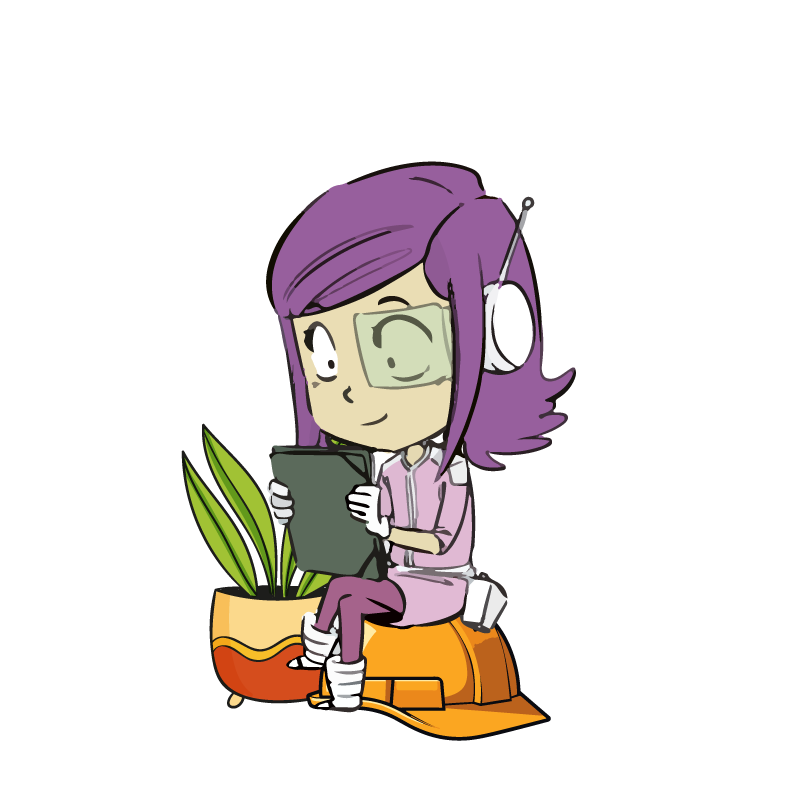 Personnage d'illustration en train de lire un document